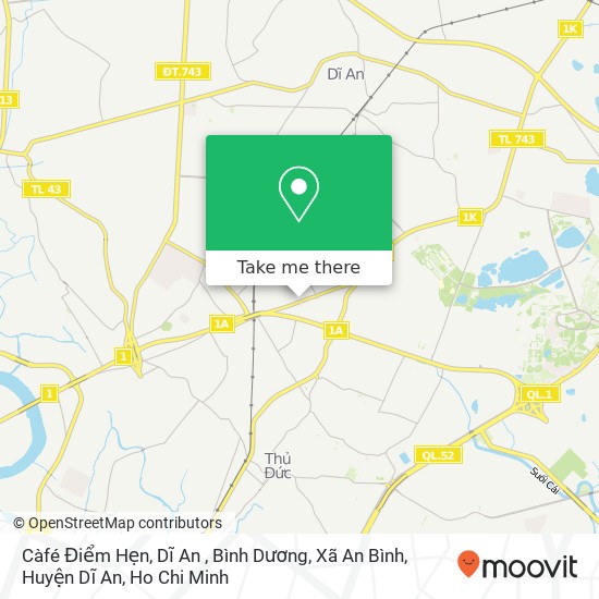 Càfé Điểm Hẹn, Dĩ An , Bình Dương, Xã An Bình, Huyện Dĩ An map