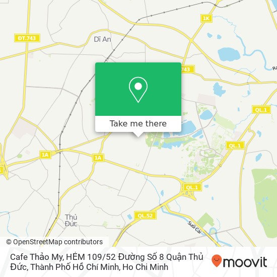 Cafe Thảo My, HẺM 109 / 52 Đường Số 8 Quận Thủ Đức, Thành Phố Hồ Chí Minh map