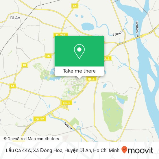 Lẩu Cá 44A, Xã Đông Hòa, Huyện Dĩ An map