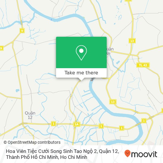 Hoa Viên Tiệc Cưới Song Sinh Tao Ngộ 2, Quận 12, Thành Phố Hồ Chí Minh map