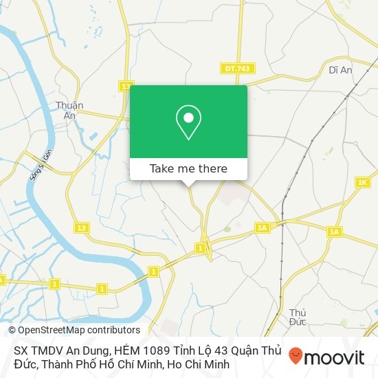 SX TMDV An Dung, HẺM 1089 Tỉnh Lộ 43 Quận Thủ Đức, Thành Phố Hồ Chí Minh map