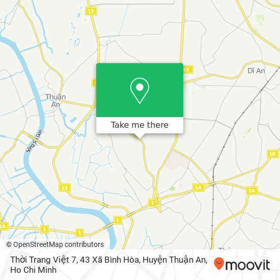 Thời Trang Việt 7, 43 Xã Bình Hòa, Huyện Thuận An map