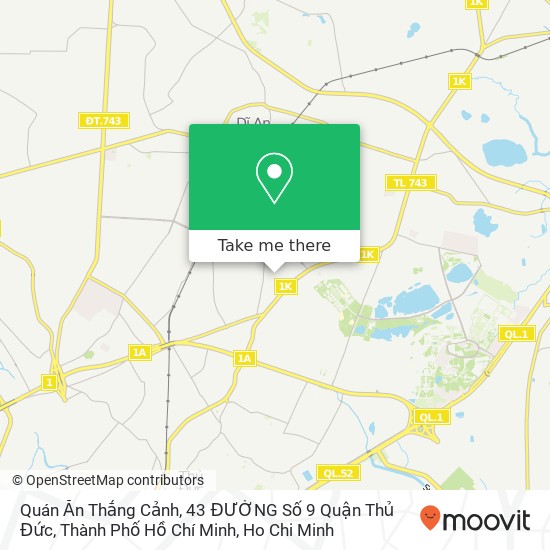 Quán Ăn Thắng Cảnh, 43 ĐƯỜNG Số 9 Quận Thủ Đức, Thành Phố Hồ Chí Minh map