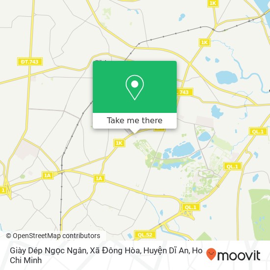 Giày Dép Ngọc Ngân, Xã Đông Hòa, Huyện Dĩ An map