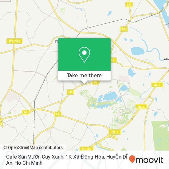 Cafe Sân Vườn Cây Xanh, 1K Xã Đông Hòa, Huyện Dĩ An map
