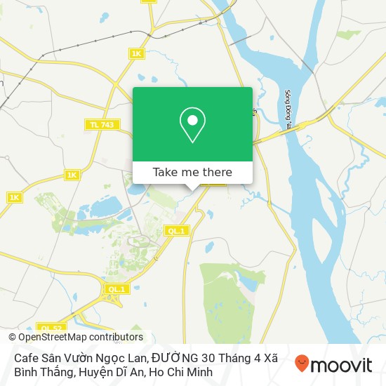 Cafe Sân Vườn Ngọc Lan, ĐƯỜNG 30 Tháng 4 Xã Bình Thắng, Huyện Dĩ An map