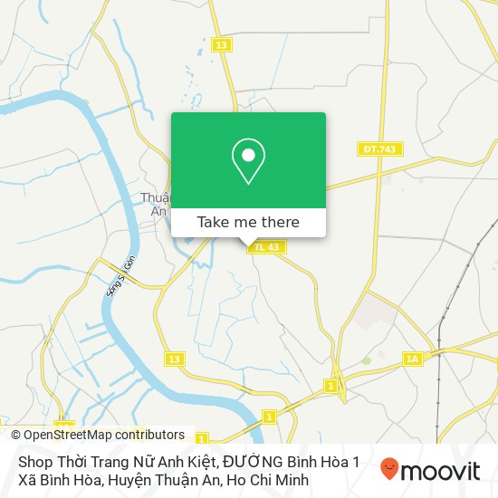 Shop Thời Trang Nữ Anh Kiệt, ĐƯỜNG Bình Hòa 1 Xã Bình Hòa, Huyện Thuận An map