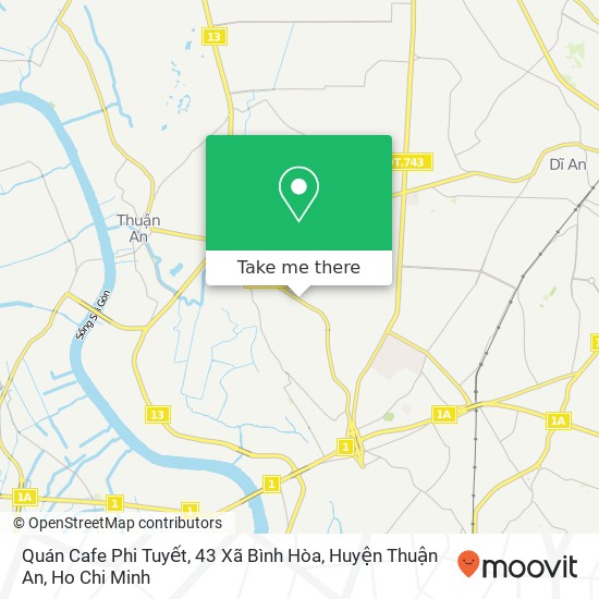 Quán Cafe Phi Tuyết, 43 Xã Bình Hòa, Huyện Thuận An map