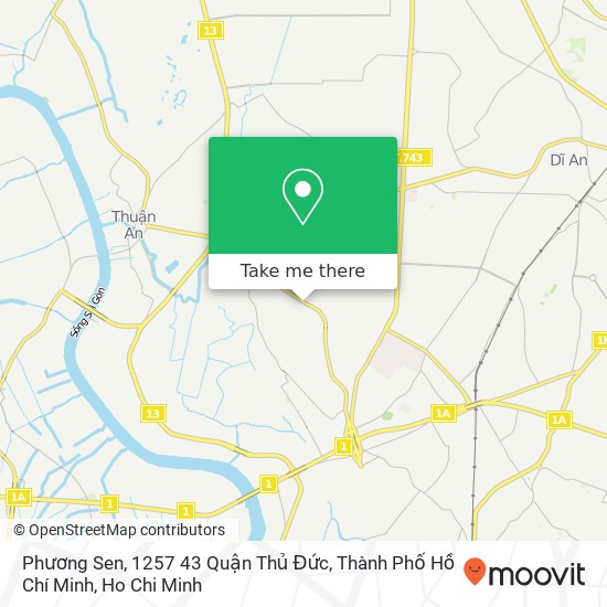 Phương Sen, 1257 43 Quận Thủ Đức, Thành Phố Hồ Chí Minh map