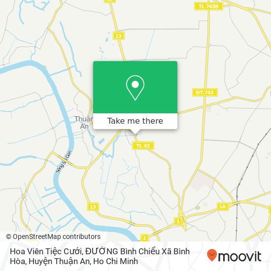 Hoa Viên Tiệc Cưới, ĐƯỜNG Bình Chiểu Xã Bình Hòa, Huyện Thuận An map