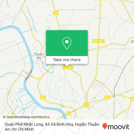 Quán Phở Nhật Long, 43 Xã Bình Hòa, Huyện Thuận An map