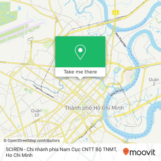 SCIREN - Chi nhánh phía Nam Cục CNTT Bộ TNMT map