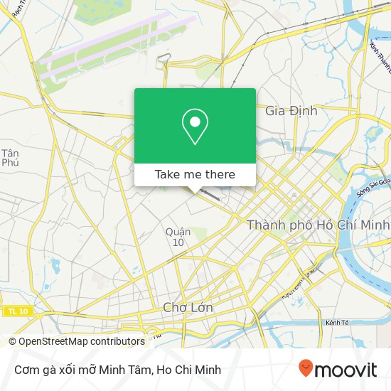 Cơm gà xối mỡ Minh Tâm map