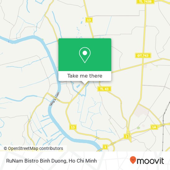 RuNam Bistro Binh Duong map