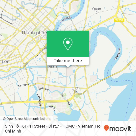 Sinh Tố 16I - 1I Street - Dist.7 - HCMC - Vietnam map