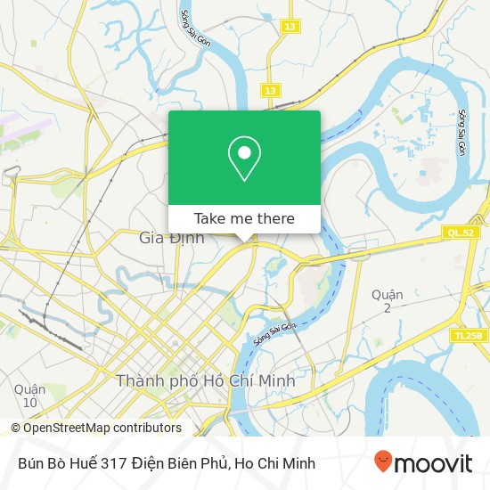 Bún Bò Huế 317 Điện Biên Phủ map