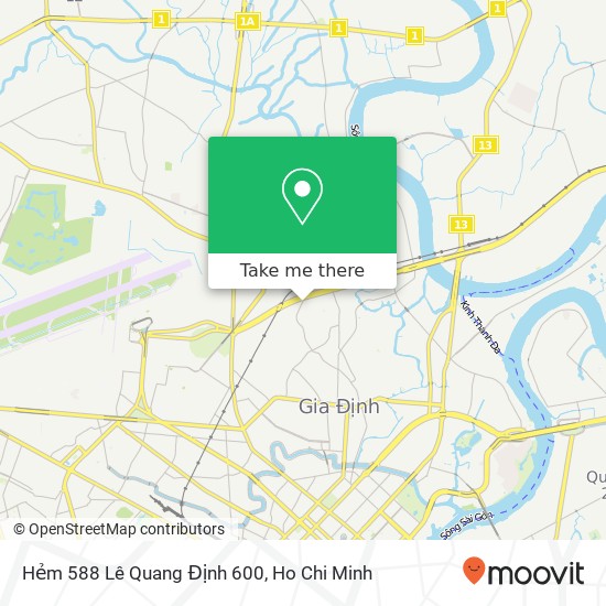 Hẻm 588 Lê Quang Định 600 map