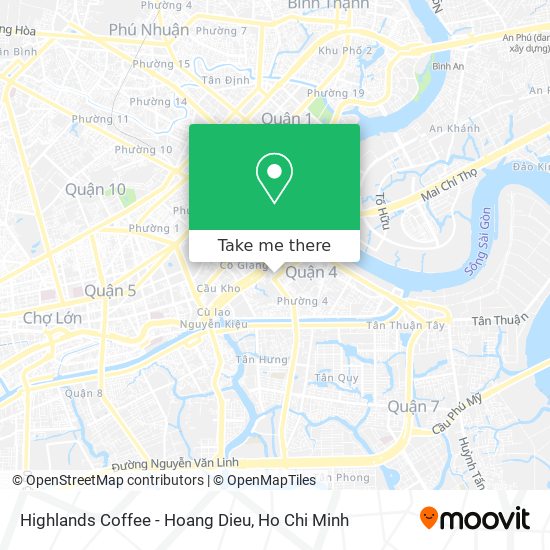 Highlands Coffee - Hoang Dieu map