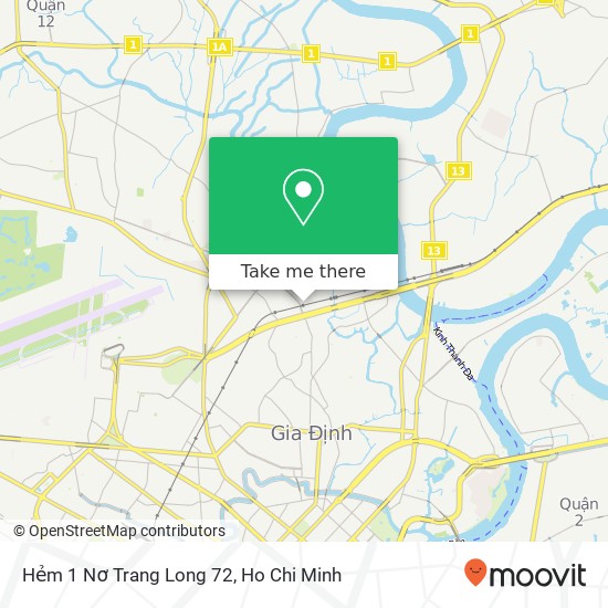 Hẻm 1 Nơ Trang Long 72 map