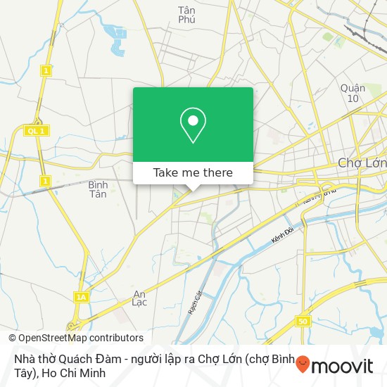 Nhà thờ Quách Đàm - người lập ra Chợ Lớn (chợ Bình Tây) map