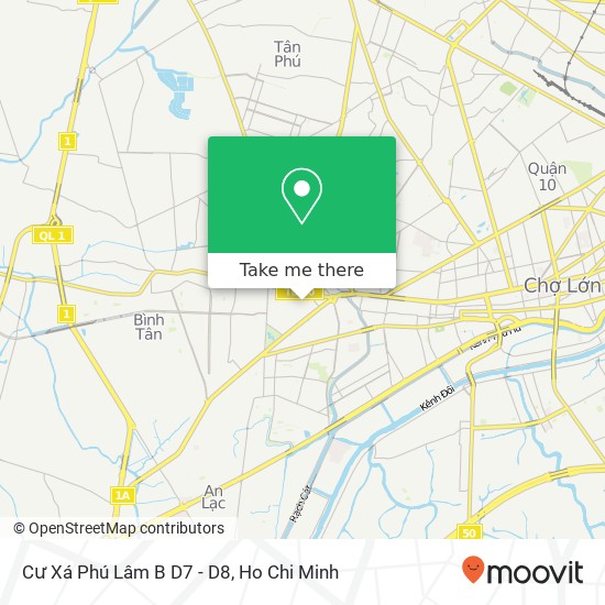 Cư Xá Phú Lâm B D7 - D8 map