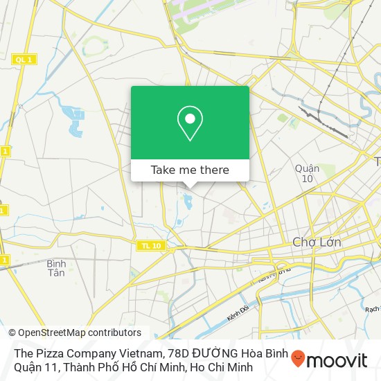 The Pizza Company Vietnam, 78D ĐƯỜNG Hòa Bình Quận 11, Thành Phố Hồ Chí Minh map