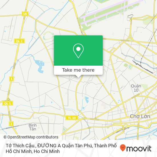 Tớ Thích Cậu., ĐƯỜNG A Quận Tân Phú, Thành Phố Hồ Chí Minh map