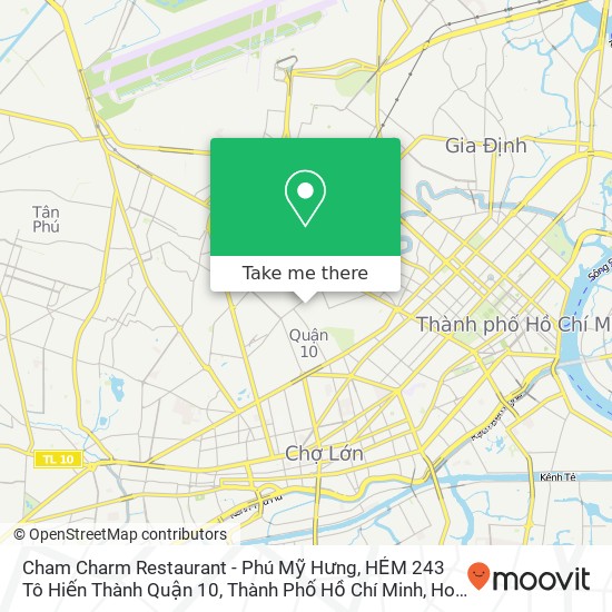 Cham Charm Restaurant - Phú Mỹ Hưng, HẺM 243 Tô Hiến Thành Quận 10, Thành Phố Hồ Chí Minh map