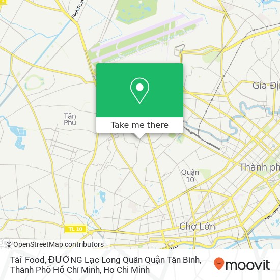 Tài' Food, ĐƯỜNG Lạc Long Quân Quận Tân Bình, Thành Phố Hồ Chí Minh map