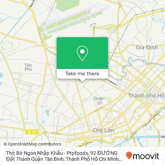 Thịt Bò Ngon Nhập Khẩu - Ptpfoods, 92 ĐƯỜNG Đất Thánh Quận Tân Bình, Thành Phố Hồ Chí Minh map