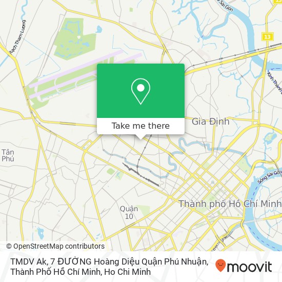 TMDV Ak, 7 ĐƯỜNG Hoàng Diệu Quận Phú Nhuận, Thành Phố Hồ Chí Minh map