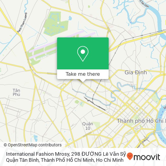 International Fashion Mrosy, 298 ĐƯỜNG Lê Văn Sỹ Quận Tân Bình, Thành Phố Hồ Chí Minh map