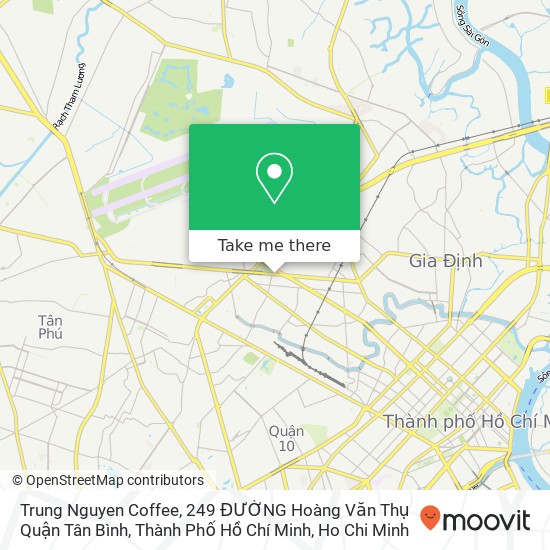 Trung Nguyen Coffee, 249 ĐƯỜNG Hoàng Văn Thụ Quận Tân Bình, Thành Phố Hồ Chí Minh map