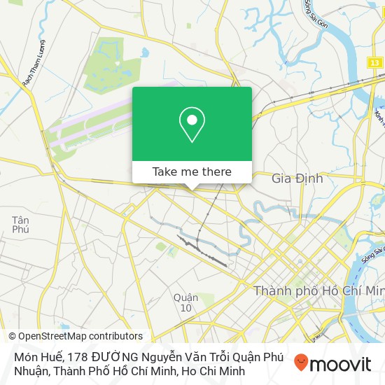 Món Huế, 178 ĐƯỜNG Nguyễn Văn Trỗi Quận Phú Nhuận, Thành Phố Hồ Chí Minh map