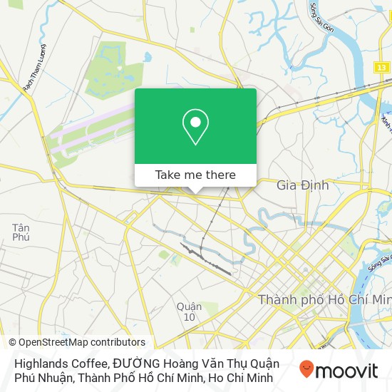 Highlands Coffee, ĐƯỜNG Hoàng Văn Thụ Quận Phú Nhuận, Thành Phố Hồ Chí Minh map