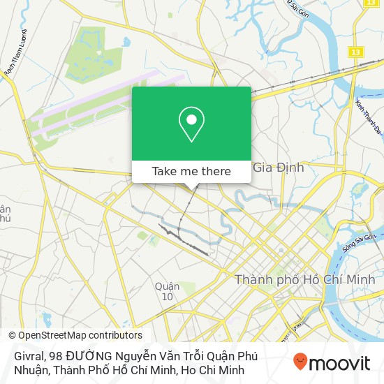 Givral, 98 ĐƯỜNG Nguyễn Văn Trỗi Quận Phú Nhuận, Thành Phố Hồ Chí Minh map