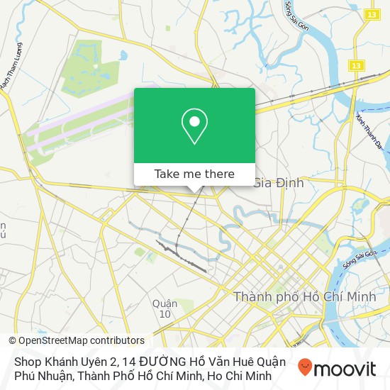 Shop Khánh Uyên 2, 14 ĐƯỜNG Hồ Văn Huê Quận Phú Nhuận, Thành Phố Hồ Chí Minh map