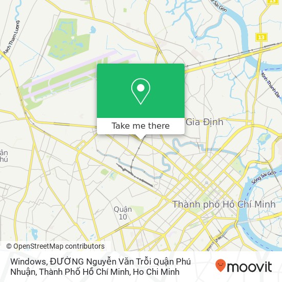 Windows, ĐƯỜNG Nguyễn Văn Trỗi Quận Phú Nhuận, Thành Phố Hồ Chí Minh map