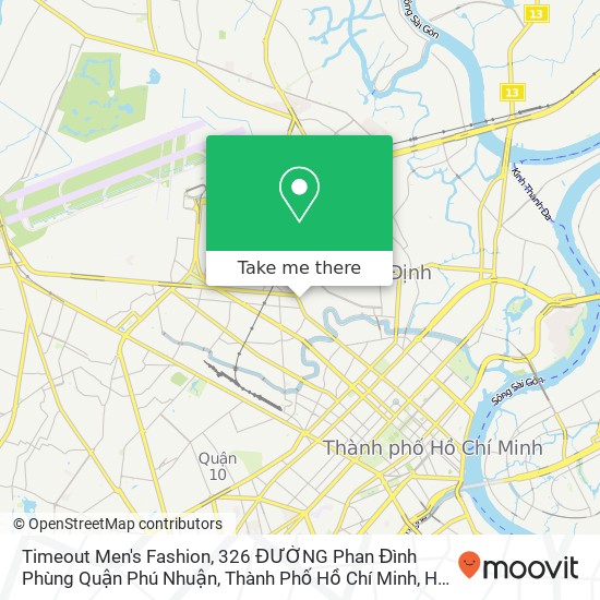 Timeout Men's Fashion, 326 ĐƯỜNG Phan Đình Phùng Quận Phú Nhuận, Thành Phố Hồ Chí Minh map