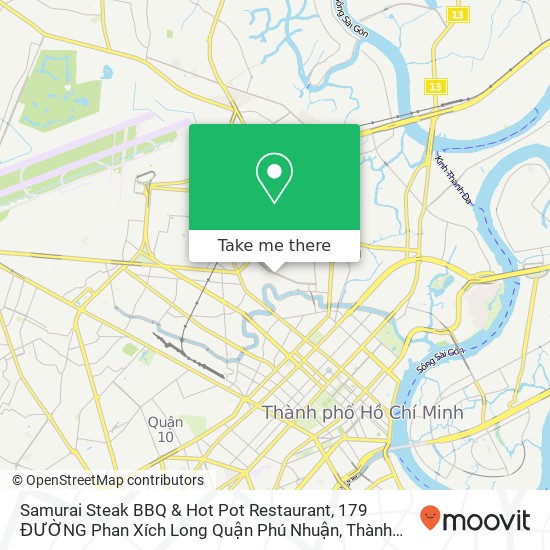 Samurai Steak BBQ & Hot Pot Restaurant, 179 ĐƯỜNG Phan Xích Long Quận Phú Nhuận, Thành Phố Hồ Chí Minh map