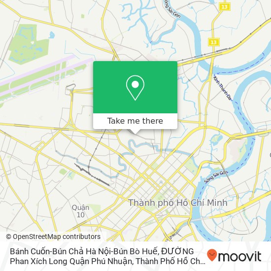 Bánh Cuốn-Bún Chả Hà Nội-Bún Bò Huế, ĐƯỜNG Phan Xích Long Quận Phú Nhuận, Thành Phố Hồ Chí Minh map