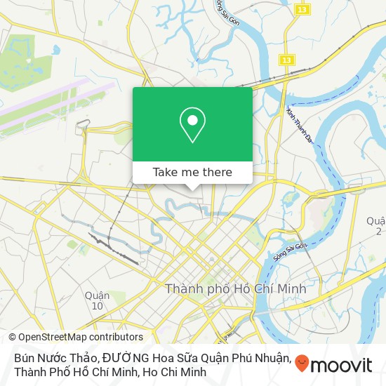 Bún Nước Thảo, ĐƯỜNG Hoa Sữa Quận Phú Nhuận, Thành Phố Hồ Chí Minh map
