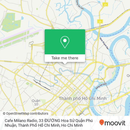 Cafe Milano Radio, 33 ĐƯỜNG Hoa Sứ Quận Phú Nhuận, Thành Phố Hồ Chí Minh map