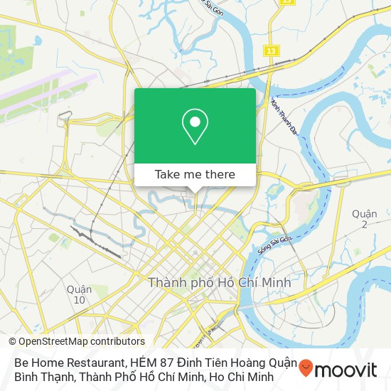 Be Home Restaurant, HẺM 87 Đinh Tiên Hoàng Quận Bình Thạnh, Thành Phố Hồ Chí Minh map