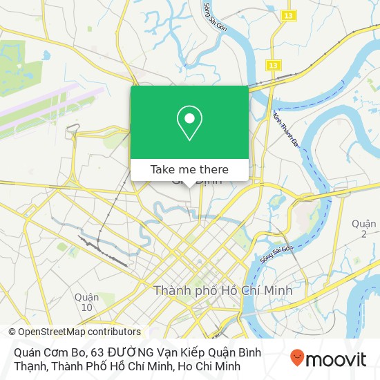 Quán Cơm Bo, 63 ĐƯỜNG Vạn Kiếp Quận Bình Thạnh, Thành Phố Hồ Chí Minh map