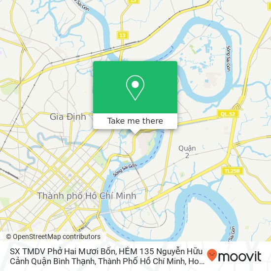 SX TMDV Phở Hai Mươi Bốn, HẺM 135 Nguyễn Hữu Cảnh Quận Bình Thạnh, Thành Phố Hồ Chí Minh map