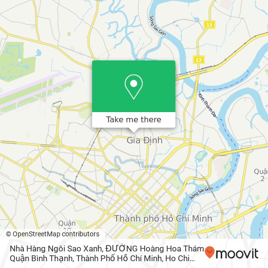 Nhà Hàng Ngôi Sao Xanh, ĐƯỜNG Hoàng Hoa Thám Quận Bình Thạnh, Thành Phố Hồ Chí Minh map