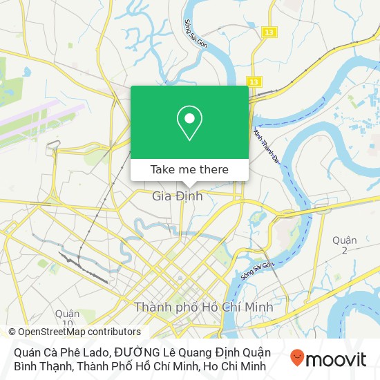 Quán Cà Phê Lado, ĐƯỜNG Lê Quang Định Quận Bình Thạnh, Thành Phố Hồ Chí Minh map