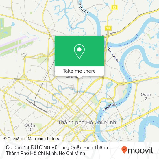 Ốc Dâu, 14 ĐƯỜNG Vũ Tùng Quận Bình Thạnh, Thành Phố Hồ Chí Minh map