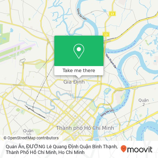 Quán Ăn, ĐƯỜNG Lê Quang Định Quận Bình Thạnh, Thành Phố Hồ Chí Minh map